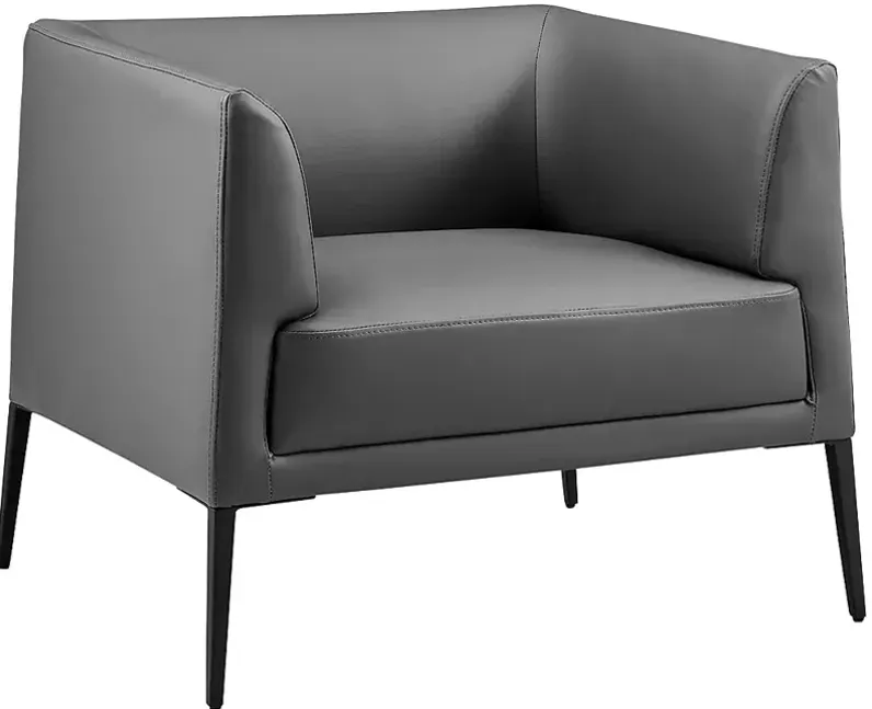 Matias Gray Leatherette Lounge Chair