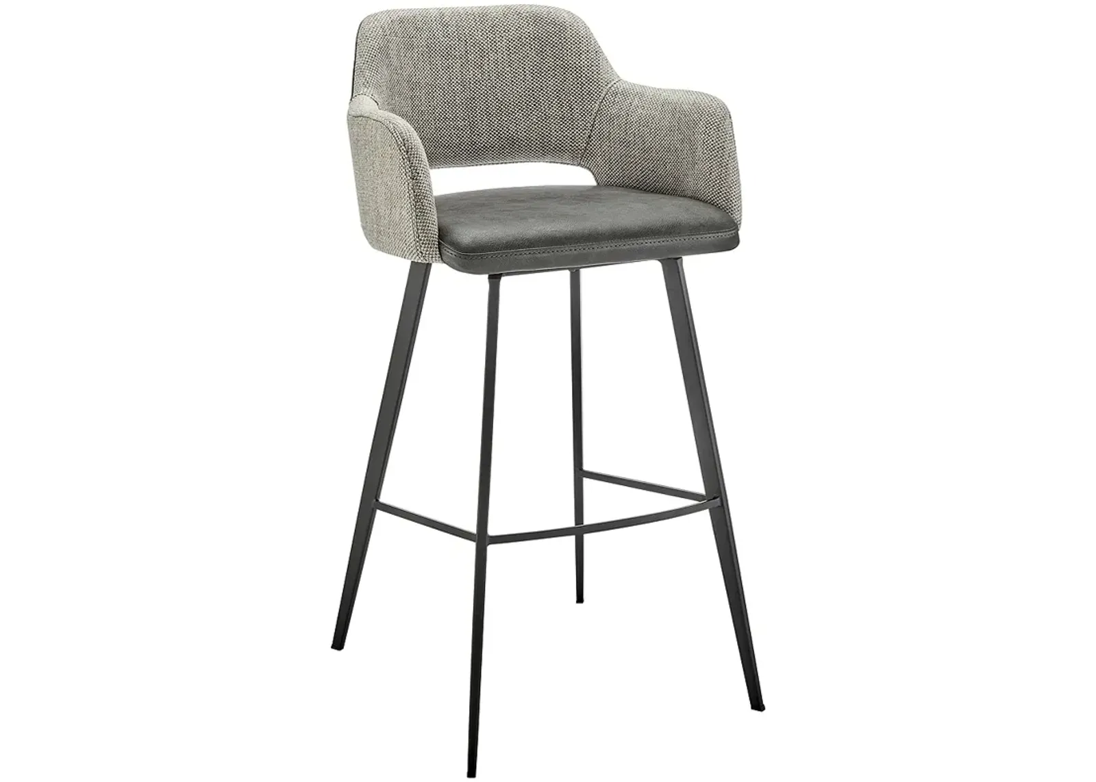 Desi 29 1/4" Gray Fabric Swivel Bar Stool