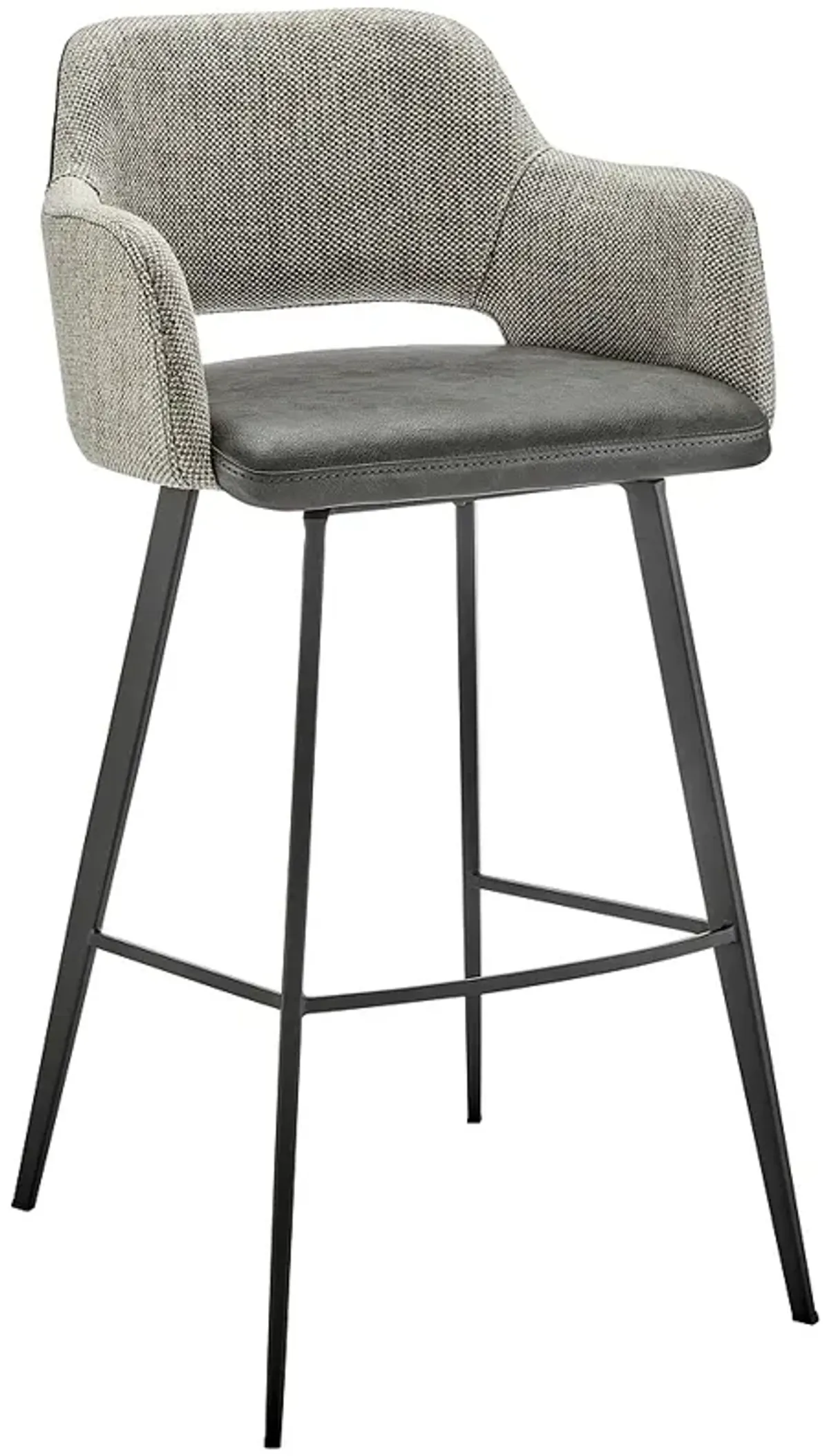 Desi 29 1/4" Gray Fabric Swivel Bar Stool