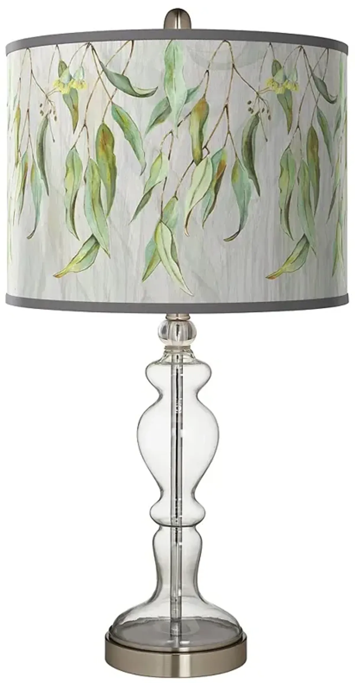 Eucalyptus Giclee Apothecary Clear Glass Table Lamp