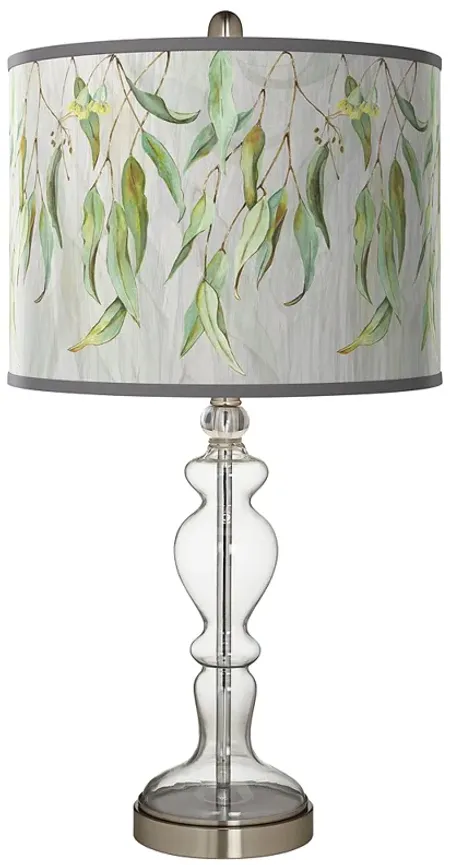 Eucalyptus Giclee Apothecary Clear Glass Table Lamp