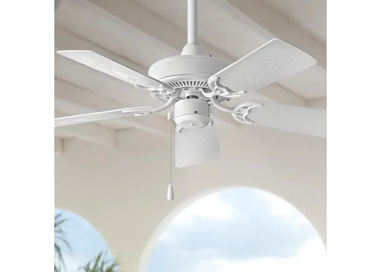 36" Hinkley Cabana White 5-Blade Pull Chain Ceiling Fan