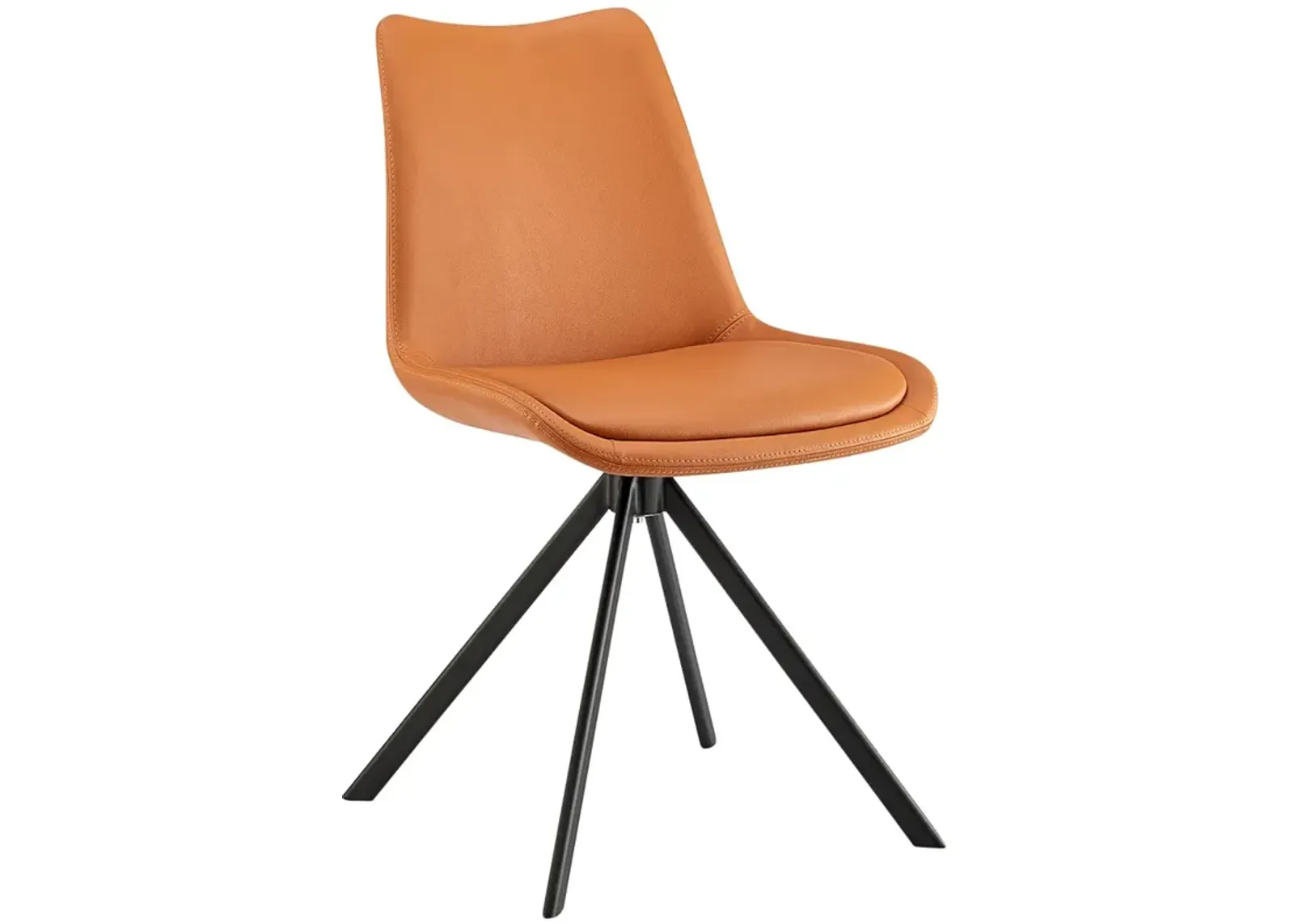 Vind Cognac Leatherette Swivel Side Chair