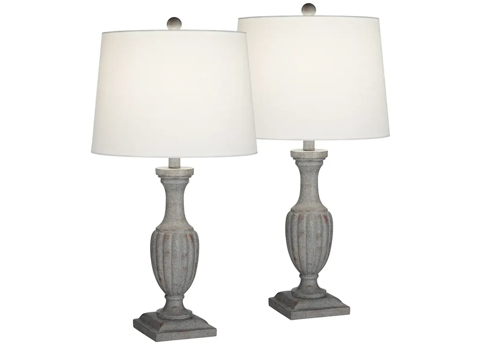 Regency Hill Laurel 26" High Gray Faux Wood Table Lamps Set of 2