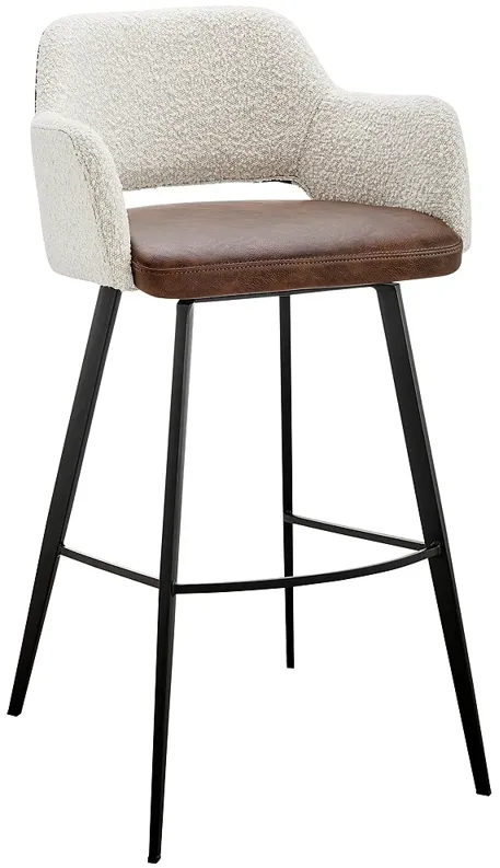 Desi 29 1/4" Light Brown Ivory Swivel Bar Stool