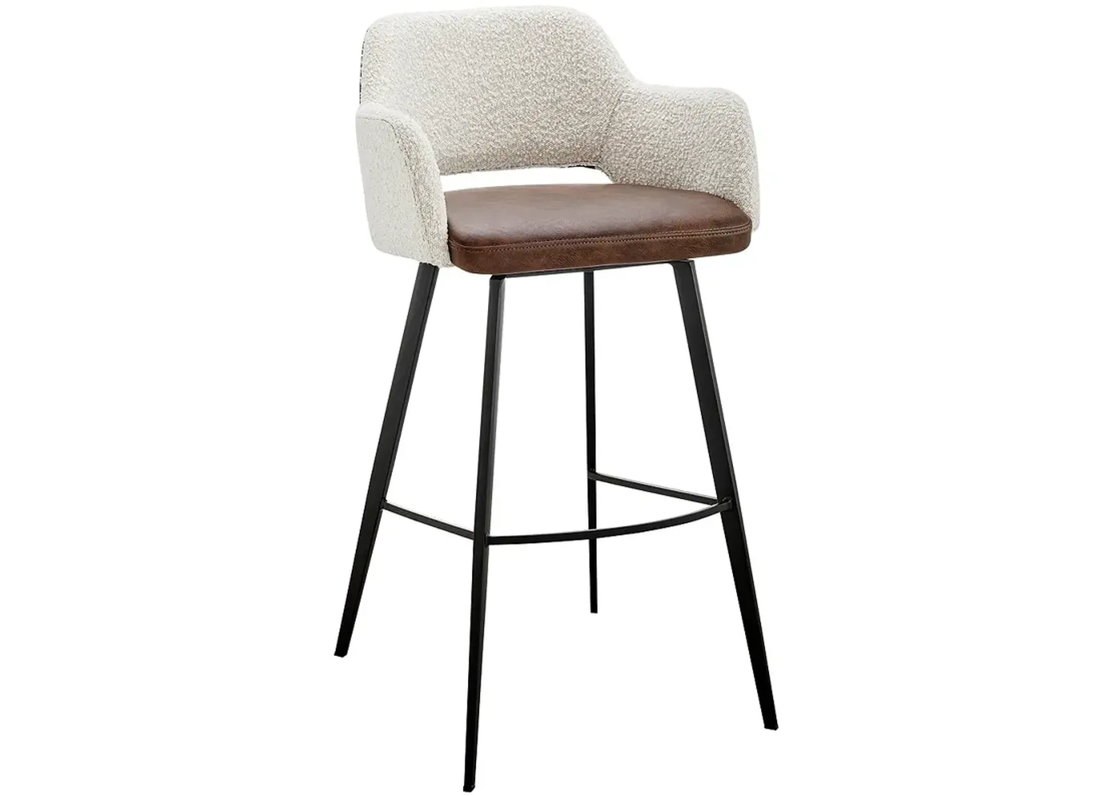 Desi 29 1/4" Light Brown Ivory Swivel Bar Stool