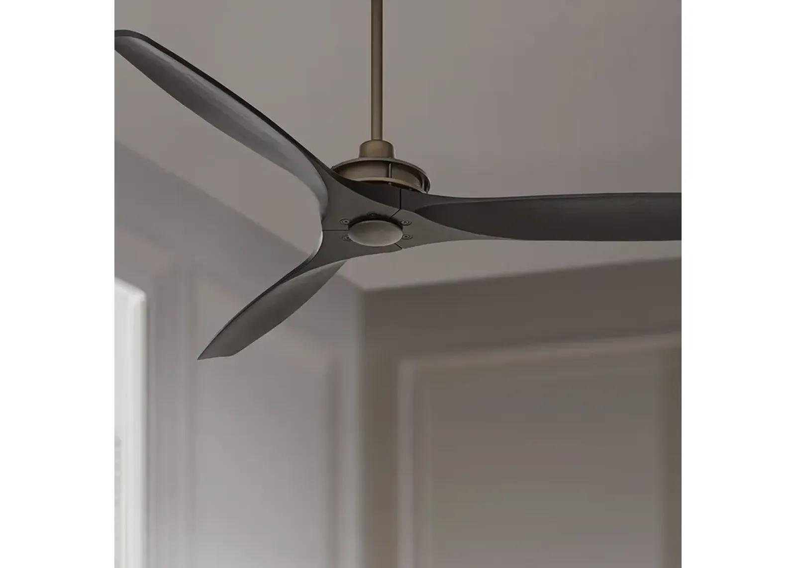 52" Windspun Oil Rubbed Bronze and Matte Black Ceiling Fan with Remote