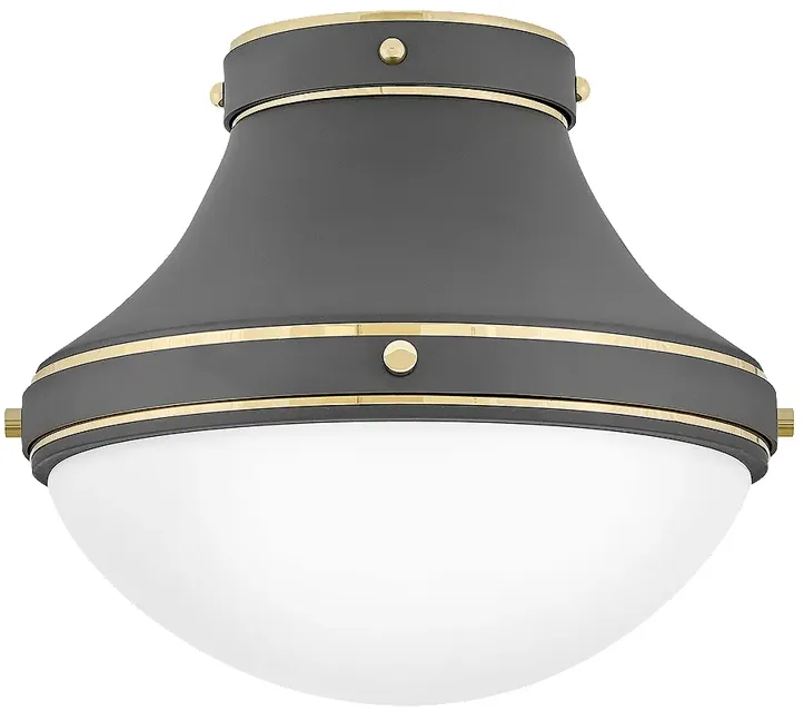 Foyer Oliver-Small Flush Mount-Dark Matte Grey