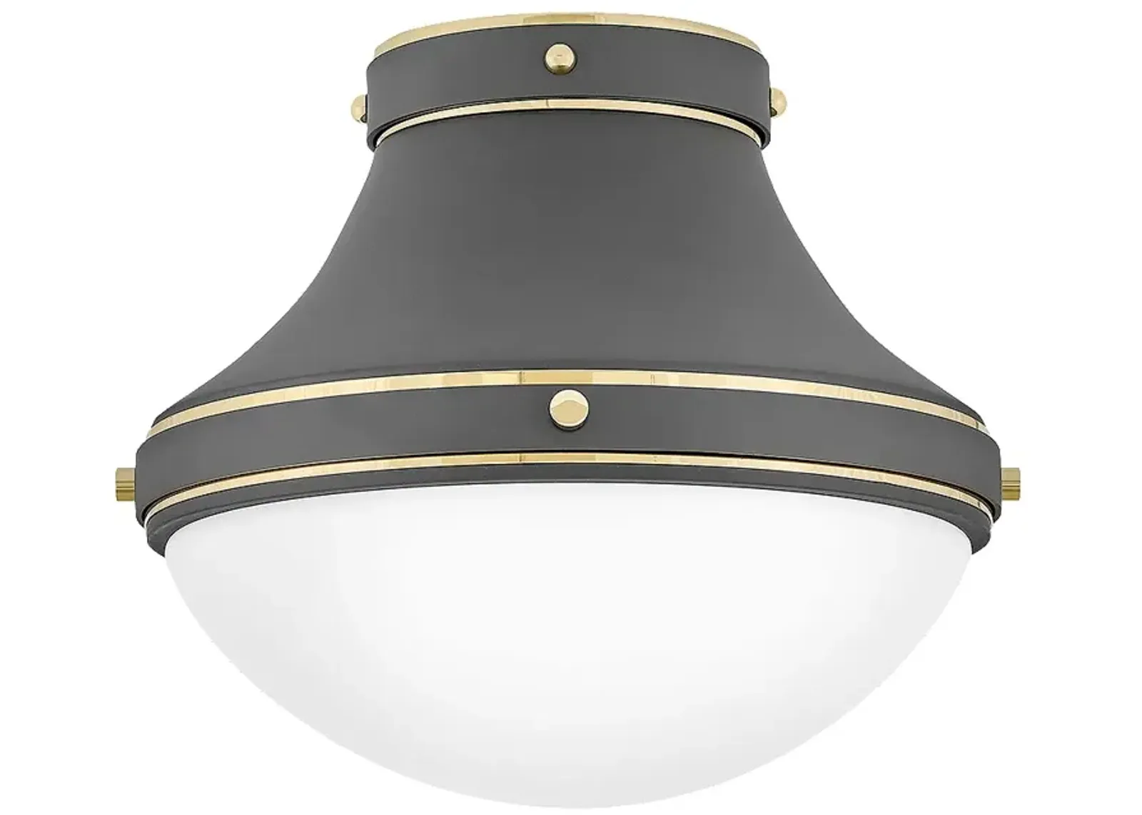 Foyer Oliver-Small Flush Mount-Dark Matte Grey