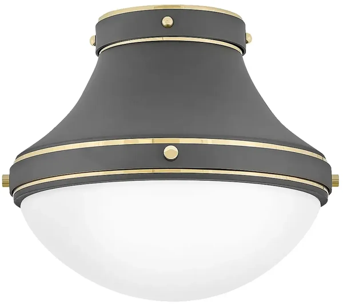 Foyer Oliver-Small Flush Mount-Dark Matte Grey