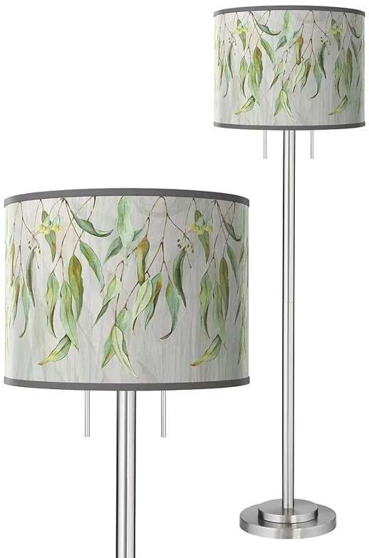 Eucalyptus Giclee Brushed Nickel Garth Floor Lamp