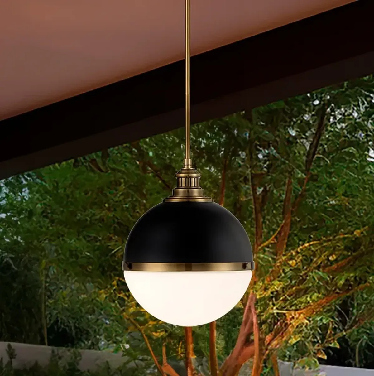 Minka Vorey 13" Wide Oxidized Aged Brass and Coal Globe Pendant Light