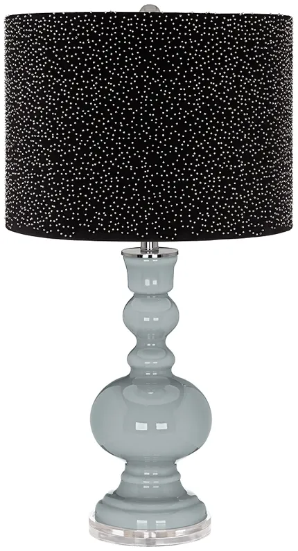 Uncertain Gray Apothecary Table Lamp w/ Black Scatter Gold Shade
