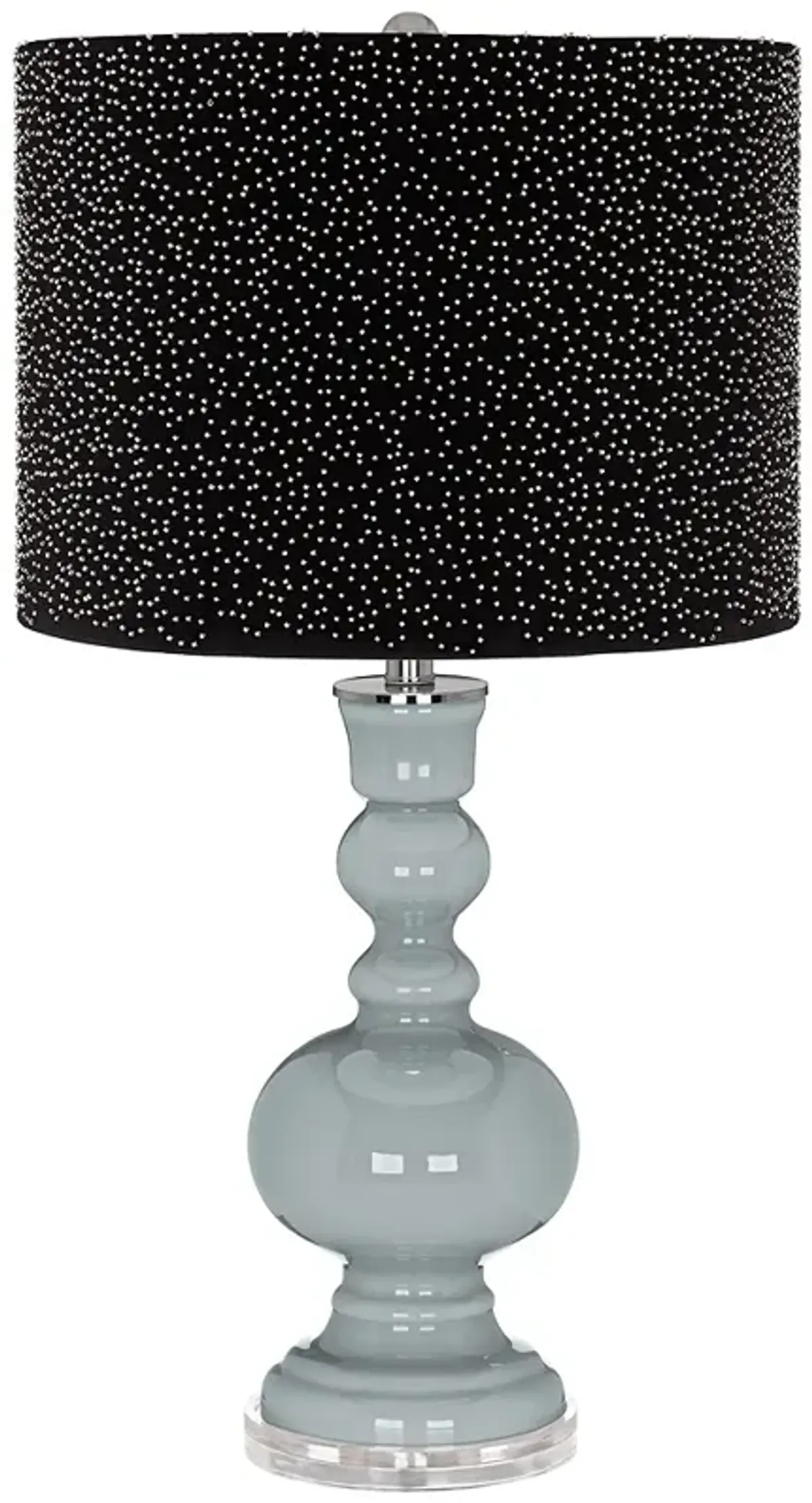 Uncertain Gray Apothecary Table Lamp w/ Black Scatter Gold Shade