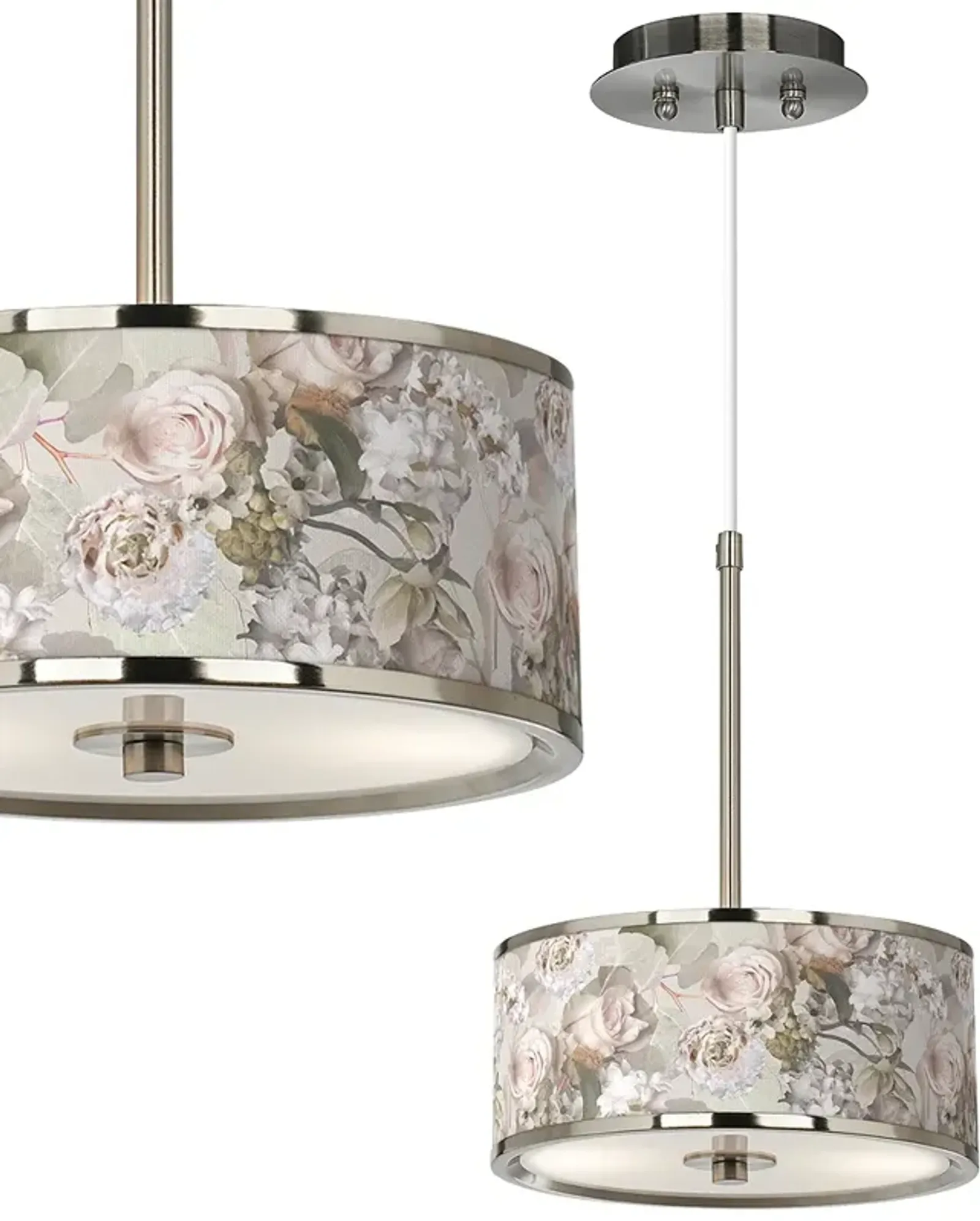 Rosy Blossoms Giclee Glow 10 1/4" Wide Pendant Light