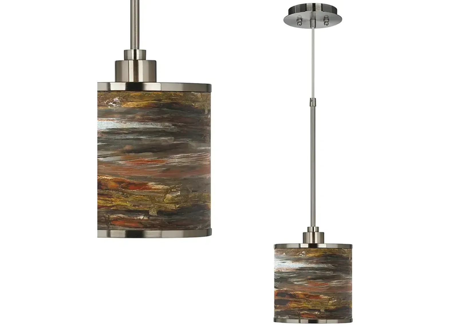 Embracing Change Giclee Brushed Nickel Mini Pendant Light