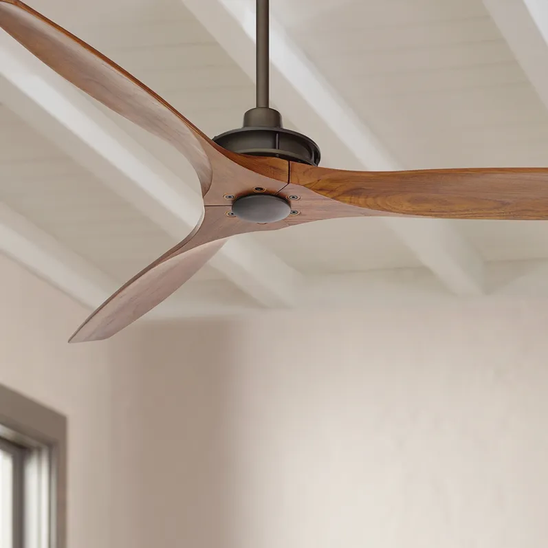 52" Casa Vieja Windspun Bronze-Walnut Rustic Ceiling Fan with Remote