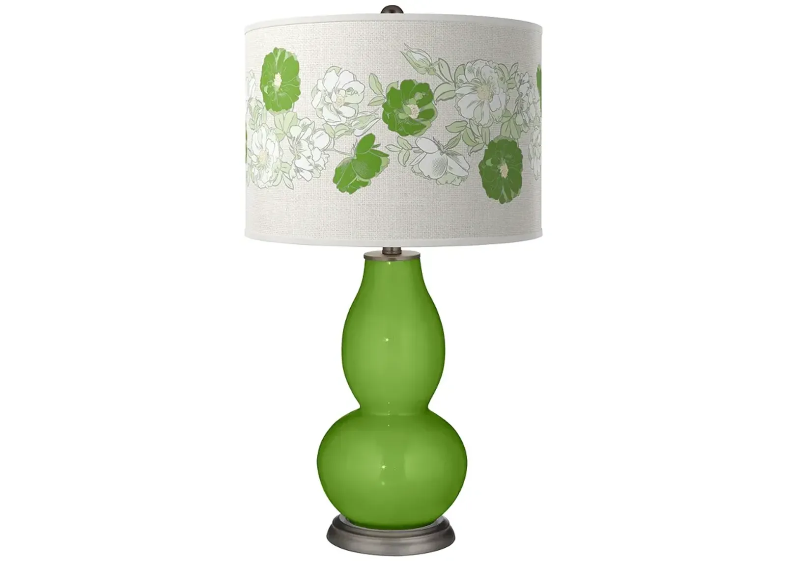 Color Plus Double Gourd 29 1/2" Rose Bouquet Rosemary Green Table Lamp