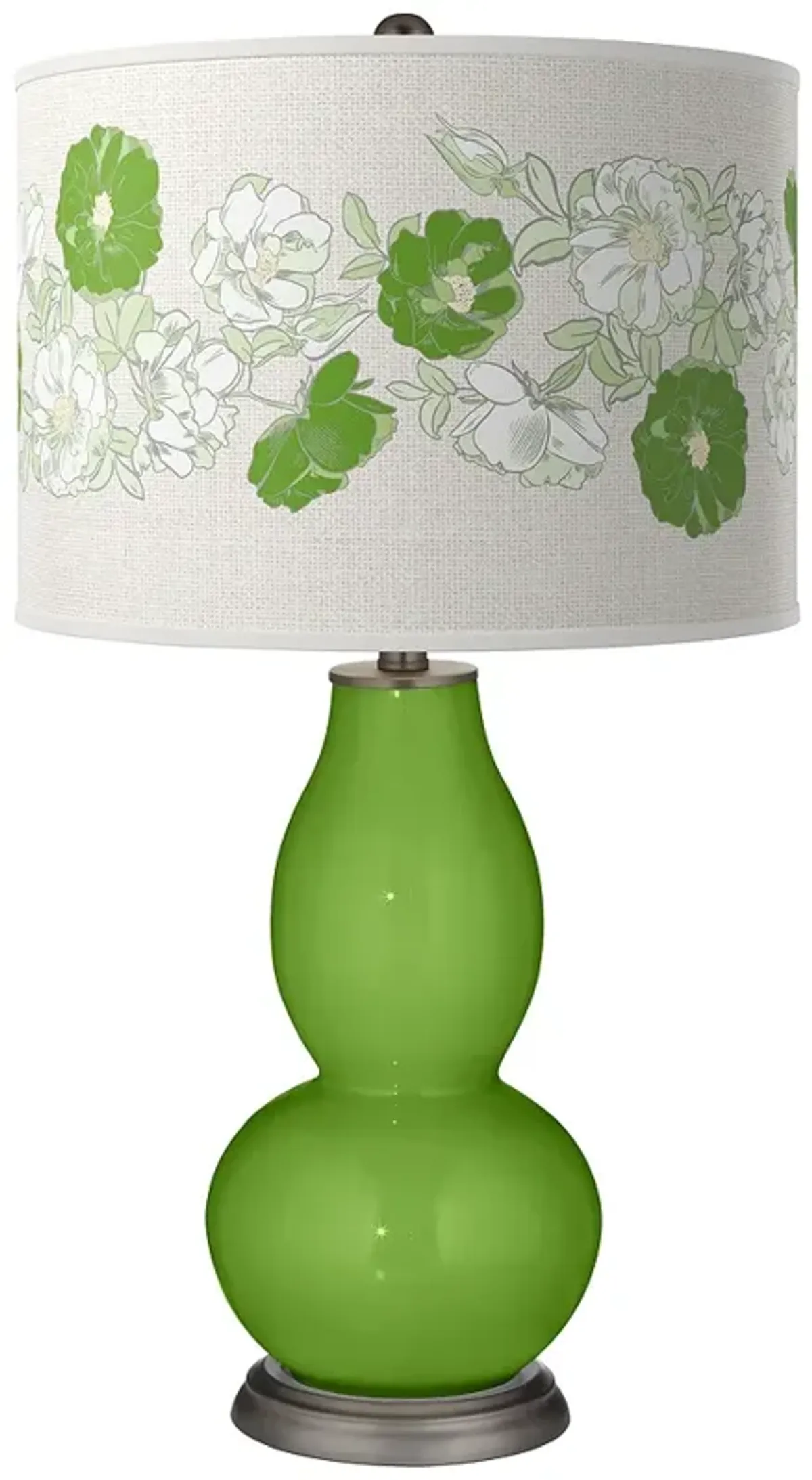 Color Plus Double Gourd 29 1/2" Rose Bouquet Rosemary Green Table Lamp