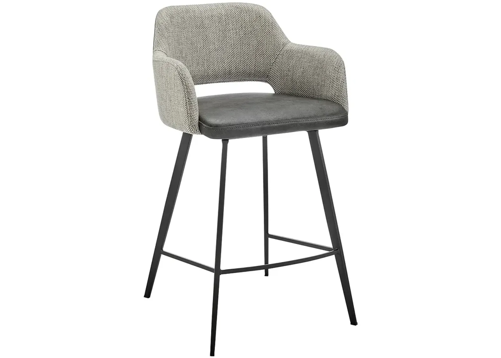 Desi 25 1/2" Gray Fabric Swivel Counter Stool