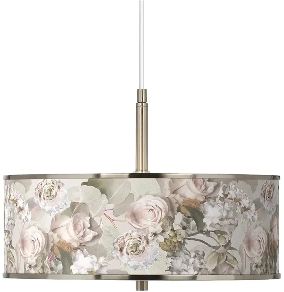 Rosy Blossoms Giclee Glow 16" Wide Pendant Light