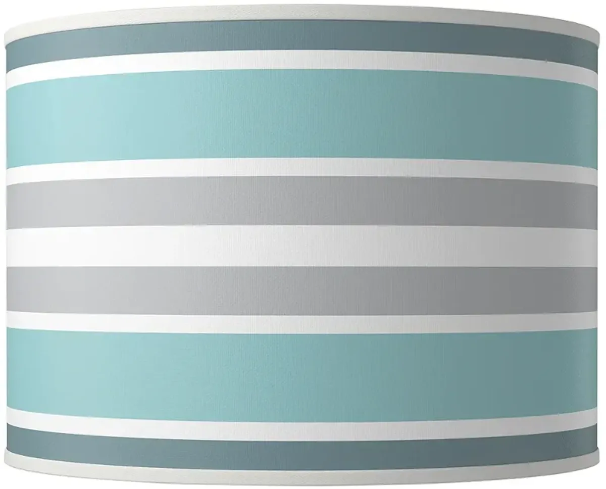 Multi Color Stripes Giclee Round Drum Lamp Shade 15.5x15.5x11 (Spider)