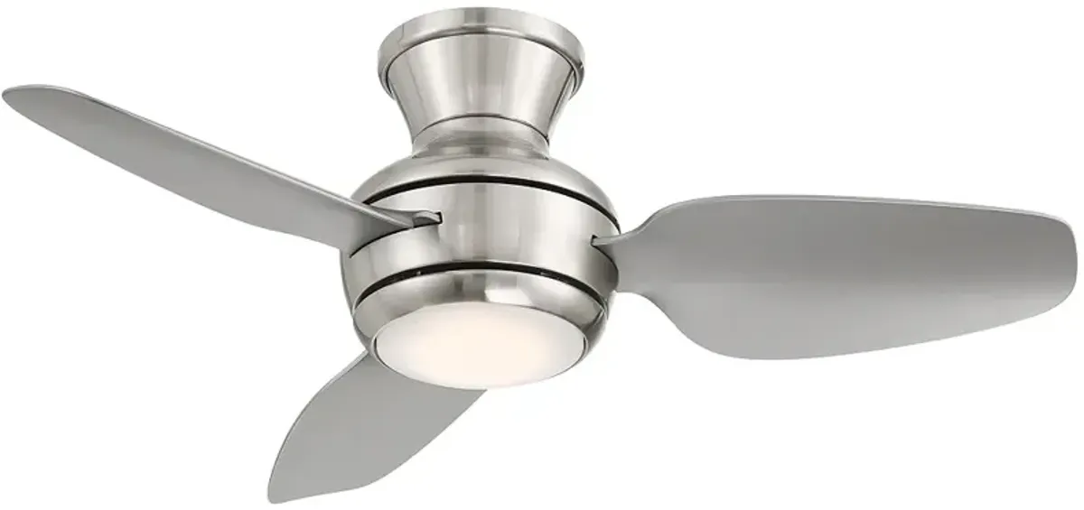 36" Casa Vieja Whirl Brushed Nickel LED Hugger Ceiling Fan with Remote