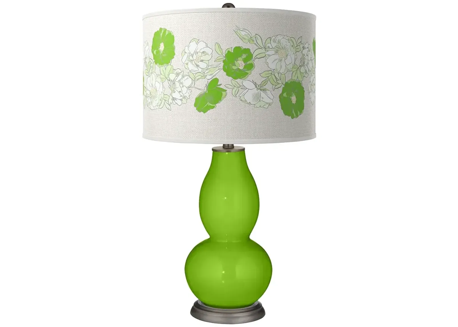 Color Plus Double Gourd 29 1/2" Rose Bouquet Neon Green Table Lamp