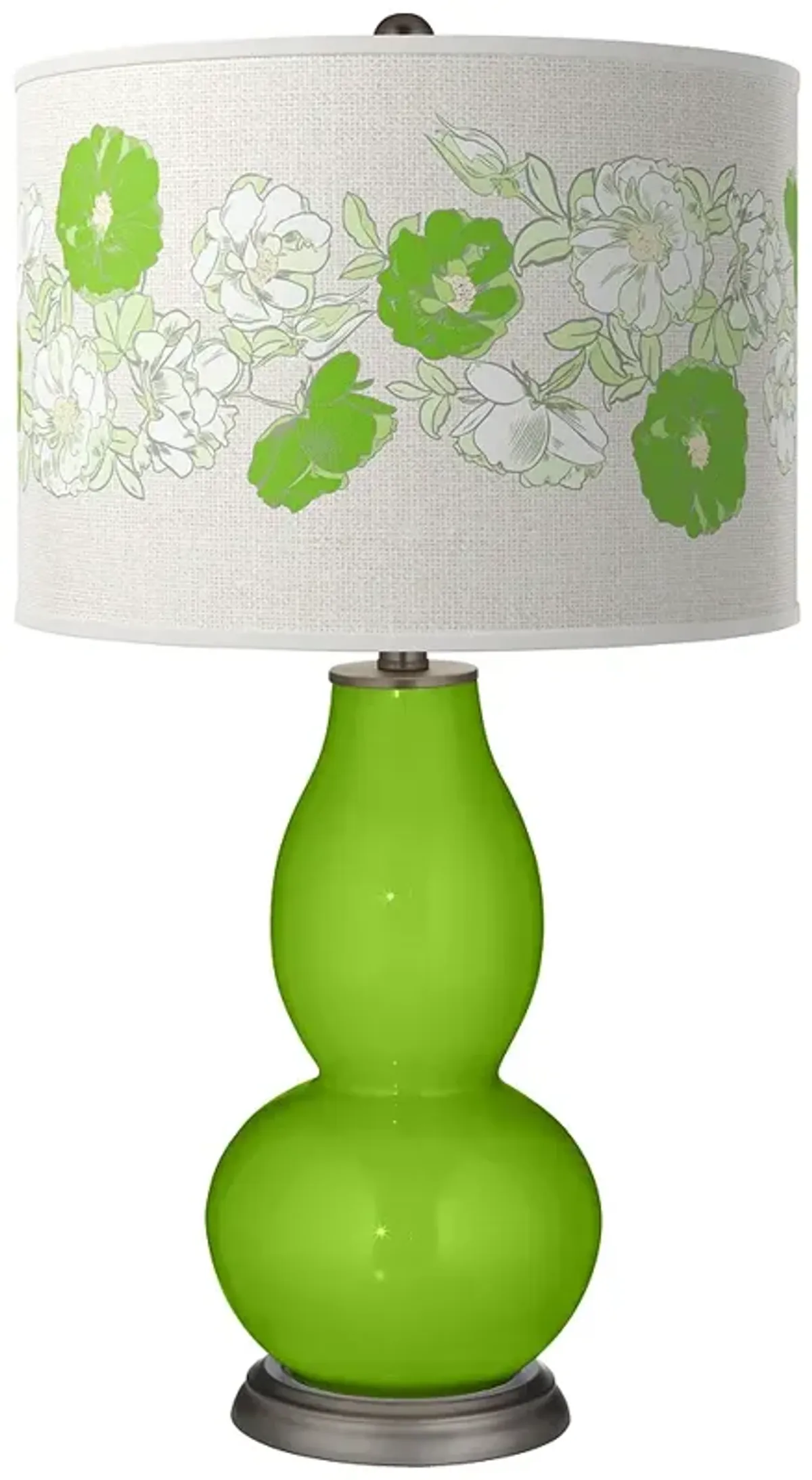 Color Plus Double Gourd 29 1/2" Rose Bouquet Neon Green Table Lamp