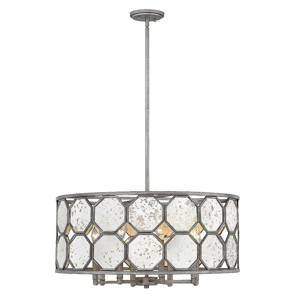 Chandelier Lara-Large Drum-Brushed Silver