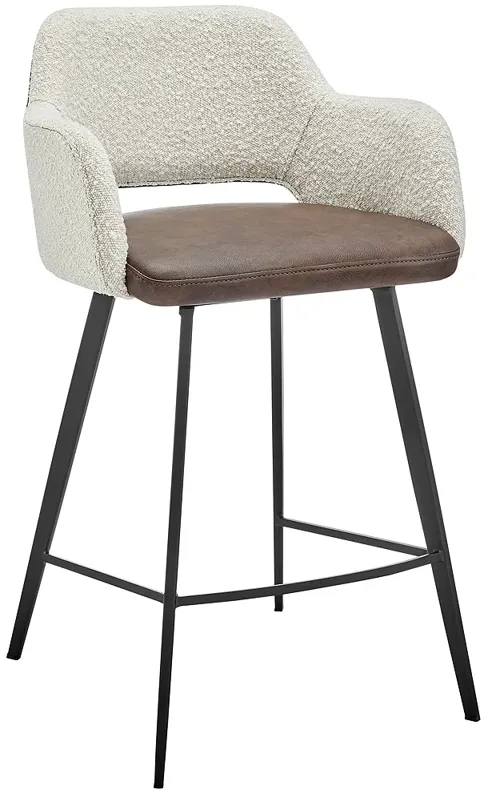 Desi 25 1/2" Light Brown Ivory Swivel Counter Stool