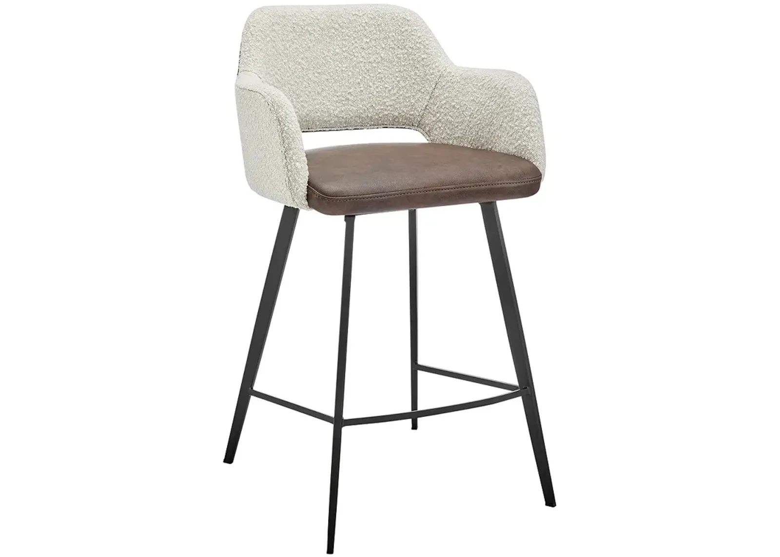 Desi 25 1/2" Light Brown Ivory Swivel Counter Stool