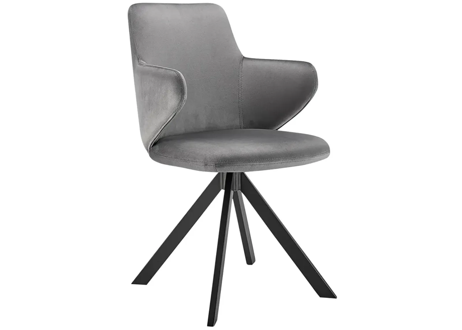 Vigo Gray Velvet Swivel Side Armchair