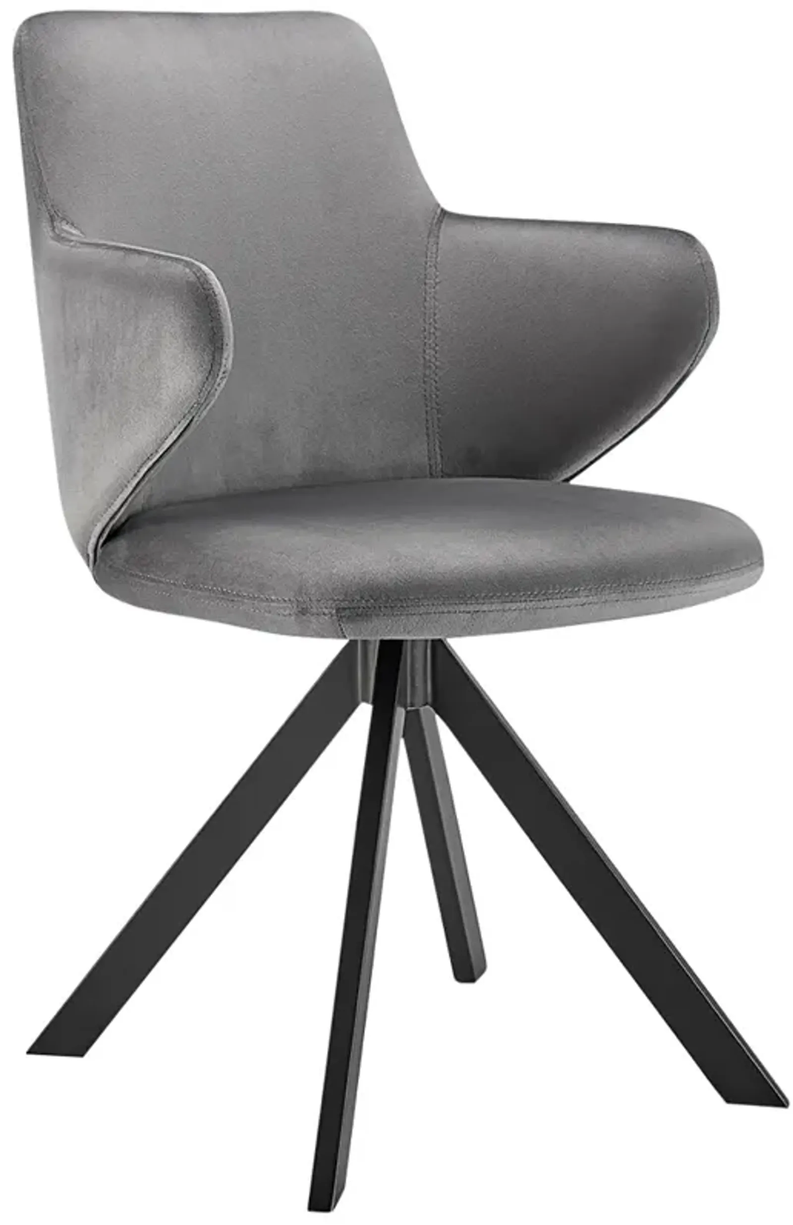 Vigo Gray Velvet Swivel Side Armchair