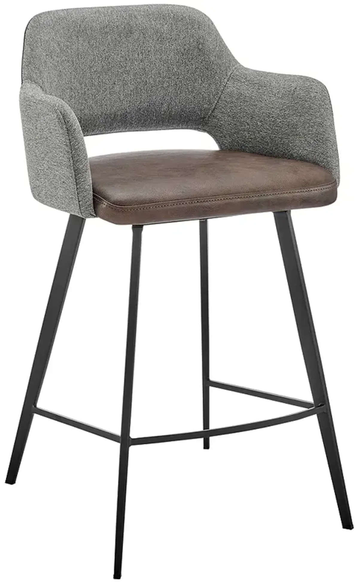 Desi 25 1/2" Light Brown Gray Swivel Counter Stool