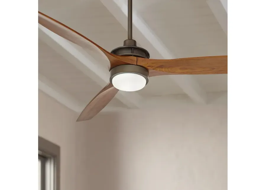 52" Windspun Oil Rubbed Bronze and Walnut LED Ceiling Fan with Remote