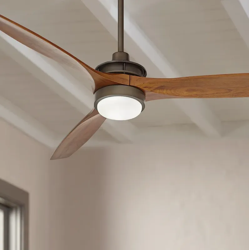 52" Windspun Oil Rubbed Bronze and Walnut LED Ceiling Fan with Remote