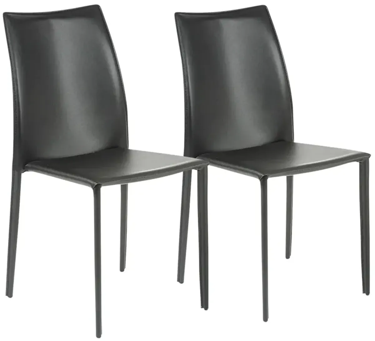 Dalia Black Stacking Side Chairs Set of 2