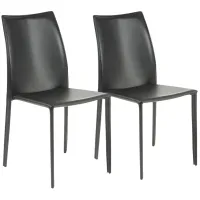 Dalia Black Stacking Side Chairs Set of 2