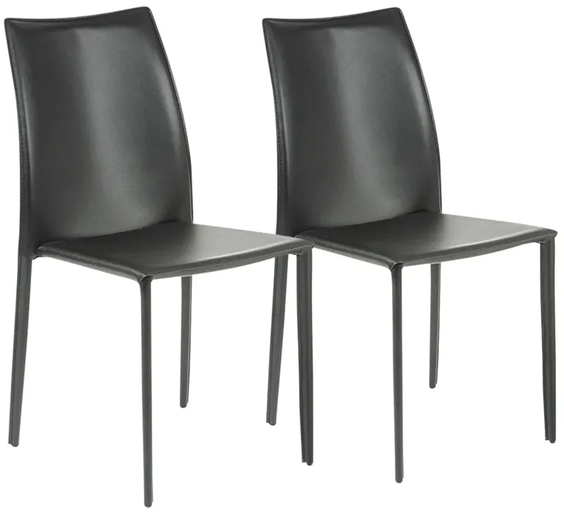 Dalia Black Stacking Side Chairs Set of 2