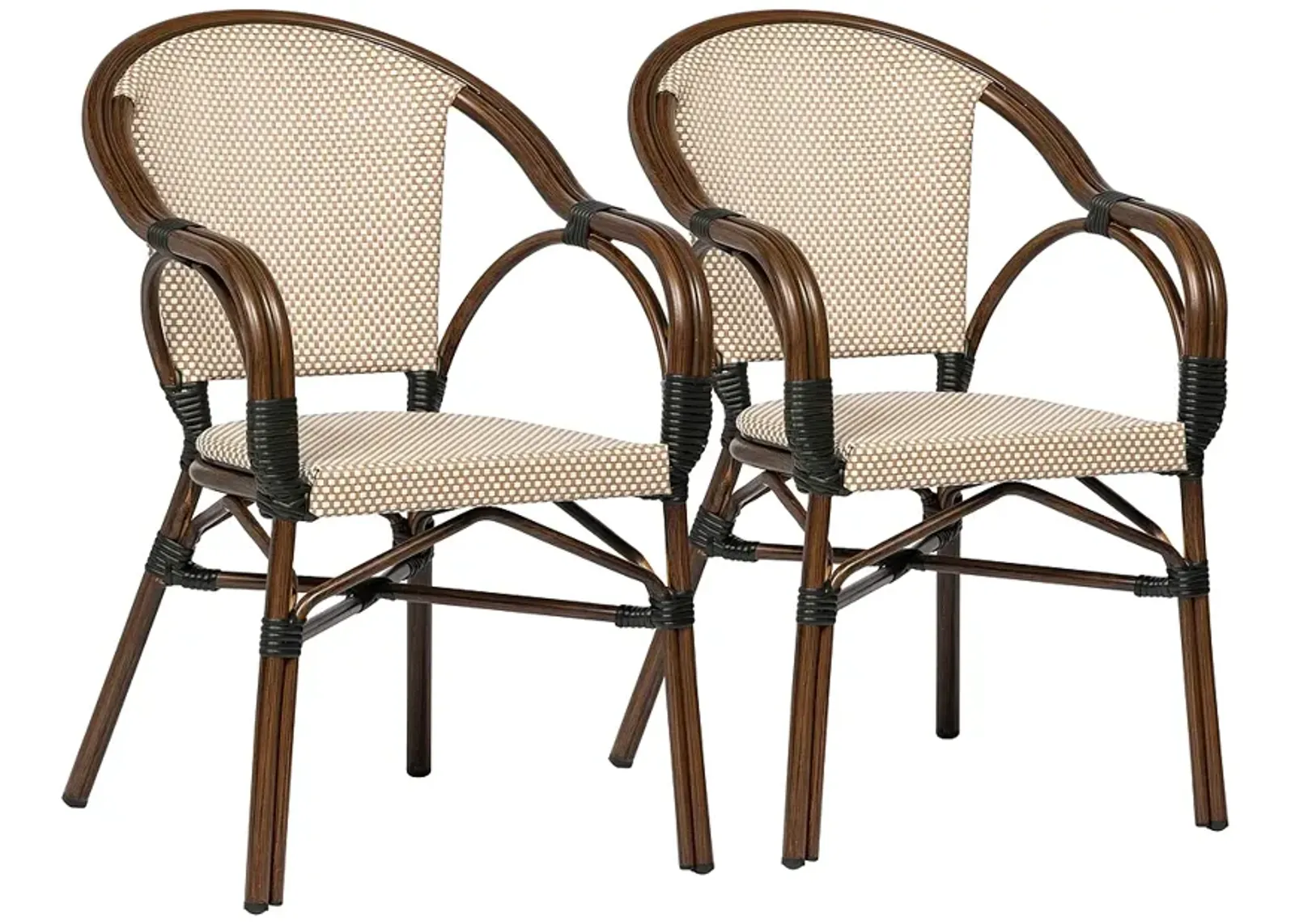 Ivan Tan White Indoor/Outdoor Stacking Armchairs Set of 2