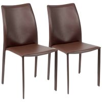 Dalia Brown Stacking Side Chairs Set of 2