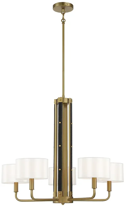 Minka-Lavery  Chelsea by Robin Baron 5-Light Soft Brass Chandelier