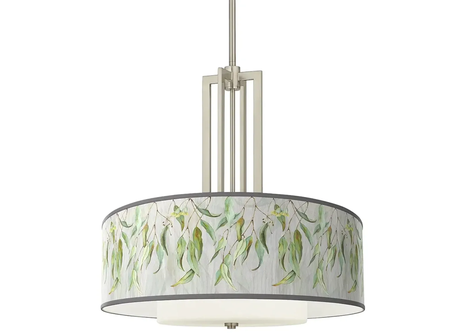 Eucalyptus Carey 24" Brushed Nickel 4-Light Chandelier