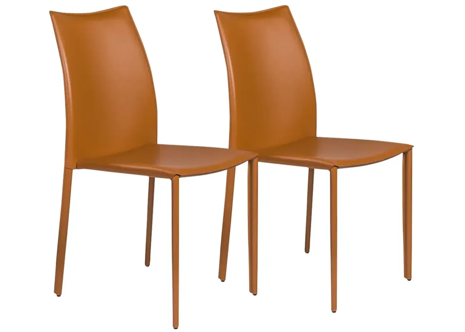 Dalia Cognac Stacking Side Chairs Set of 2