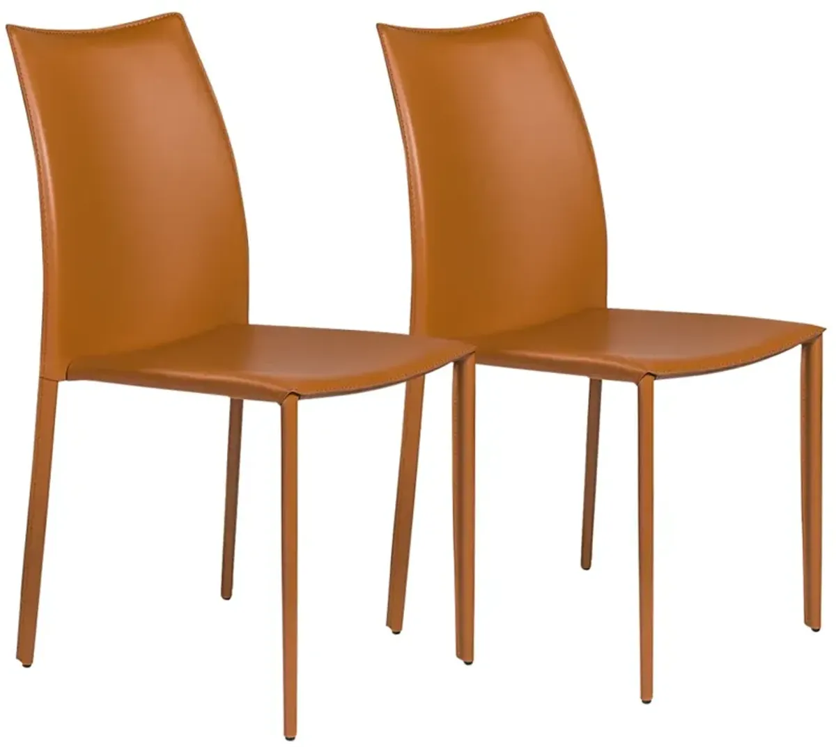 Dalia Cognac Stacking Side Chairs Set of 2