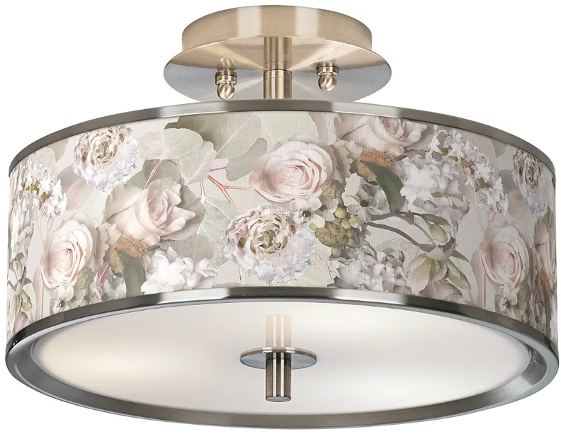 Giclee Glow Rosy Blossoms 14" Wide Ceiling Light