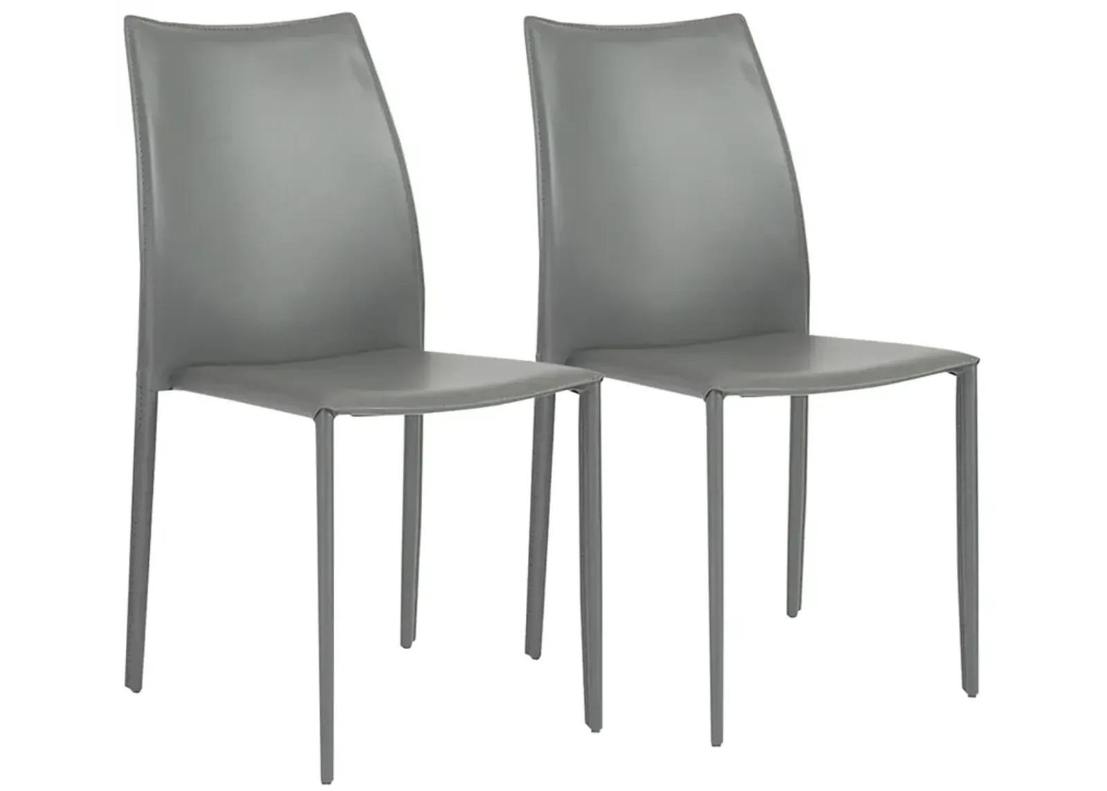 Dalia Gray Stacking Side Chairs Set of 2