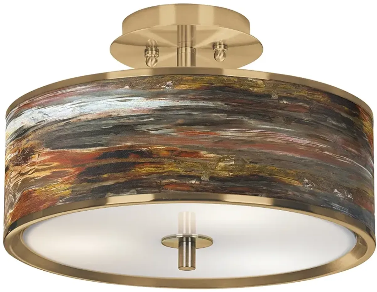 Giclee Glow 14" Wide Embracing Change Gold Ceiling Light