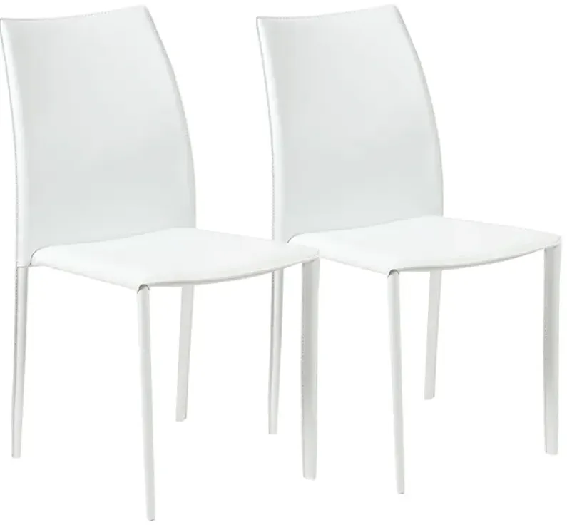 Dalia White Stacking Side Chairs Set of 2